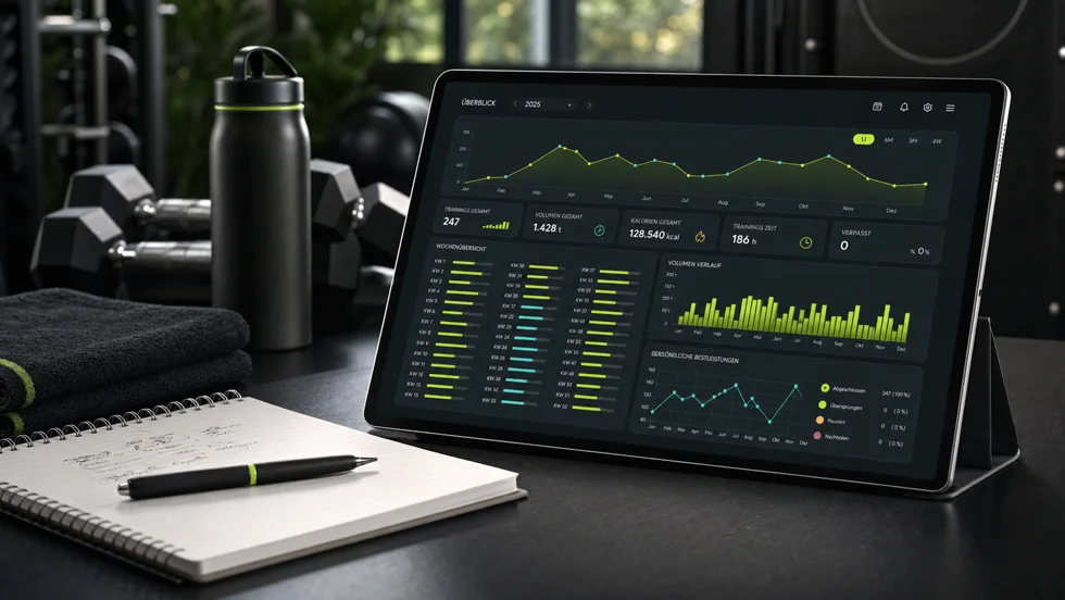 Tablet mit Analyse-Dashboard