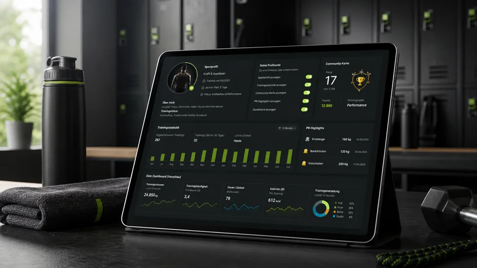 Tablet mit freigegebenem Sportprofil